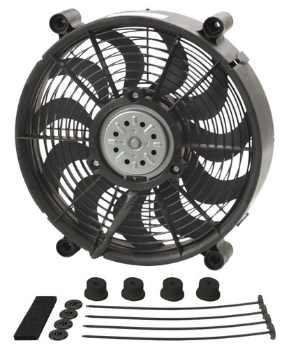 Derale 12" High Output Electric Plastic Cooling Fan 1450 CFM Push Pull 12V Black