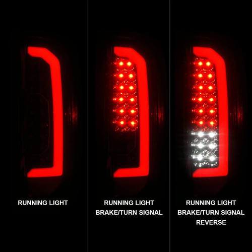 ANZO Full LED Tail Lights Red Lightbar Smoke Lens for 2015-22 Chevrolet Colorado
