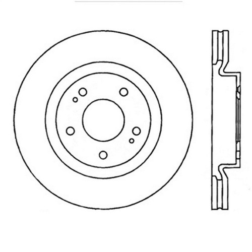 StopTech Power Slot Slotted Front Rotor for 2008-2015 Mitsubishi Lancer GSR L4