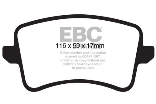 EBC Redstuff Ceramic Low Dust Brake Pads for 2008-2018 Audi A4, Audi A4 Quattro