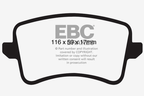 EBC Redstuff Ceramic Low Dust Brake Pads for 2008-2018 Audi A4, Audi A4 Quattro