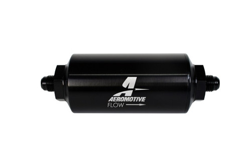 Aeromotive AN6 Inline Fuel Filter 10 Micron Microglass Black Performance