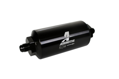 Aeromotive AN6 Inline Fuel Filter 10 Micron Microglass Black Performance