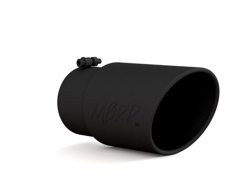 MBRP T5075BLK 6" Black Exhaust Tip 5" Inlet 12" Length Rolled Edge Bolt-On