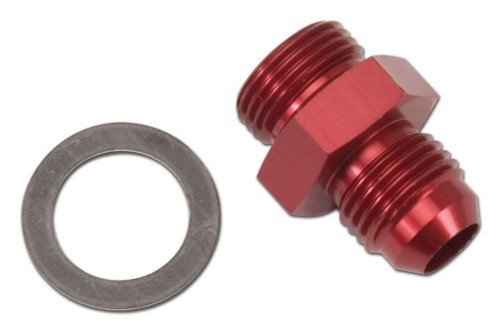 Edelbrock Universal 6AN Male-5/8-20 Male Straight Fitting Red Anodized Aluminum