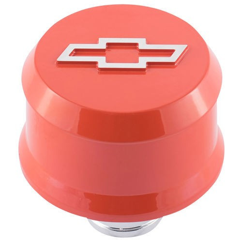 Proform Bowtie Slant Edge Breather Cap 1-1/4 In Aluminum Orange Paint