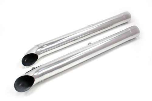 Silver Exhaust Side Pipes for Chevy Corvette 1963-82 - Pair, 4" Inlet/Outlet