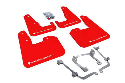 Rally Armor Red UR Mud Flaps White Logo for 2008-14 Subaru Impreza WRX Hatchback