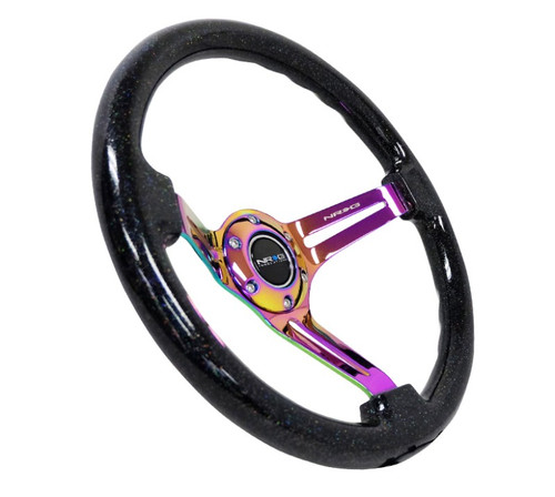 NRG Reinforced Steering Wheel 350mm Multi-Color Flake Neochrome Center Mark