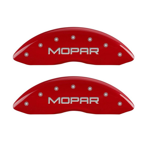 MGP Red Brake Caliper Covers Set 4 for Mopar Logo Dodge Challenger 2011-2023 Kit