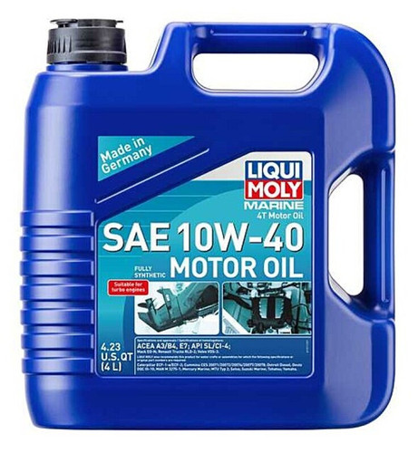 LIQUI MOLY Marine 4T SAE 10W40 Full Synthetic Motor Oil 4L Gasoline Diesel