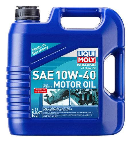 LIQUI MOLY Marine 4T SAE 10W40 Full Synthetic Motor Oil 4L Gasoline Diesel