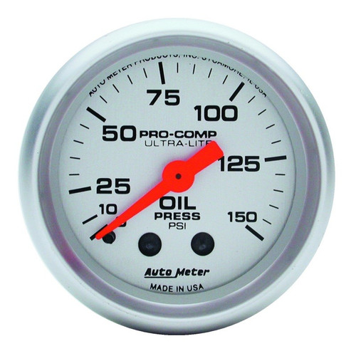 AutoMeter Ultra Lite Oil Pressure Gauge 52mm 0-150 PSI Mechanical 4323