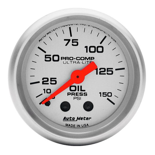 AutoMeter Ultra Lite Oil Pressure Gauge 52mm 0-150 PSI Mechanical 4323