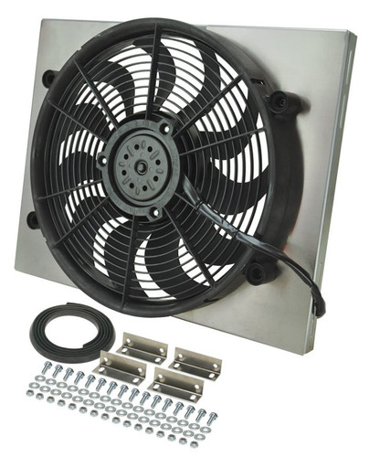 Derale 16823 Electric Cooling Fan 17in Puller Aluminum Shroud Assembly