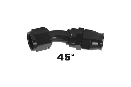 Aeromotive PTFE Hose End - For AN-08 - 45 Deg - Black ANodized