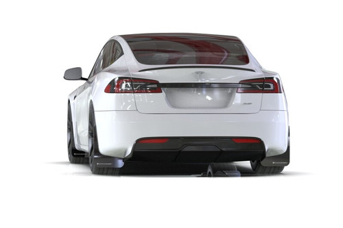 Rally Armor UR Mud Flaps for 2021-2024 Tesla Model S Plaid - Black Red Logo