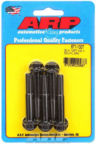 ARP 8mm x 1.25 x 50mm Bolt Kit Black Oxide Finish 671-1007