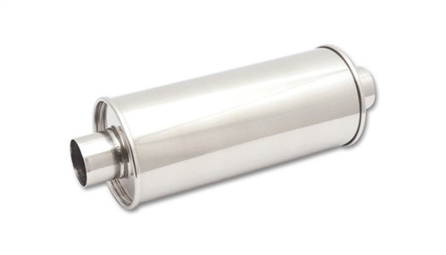 Vibrant StreetPower Round Muffler 2.5in Inlet Outlet 14in Body Length