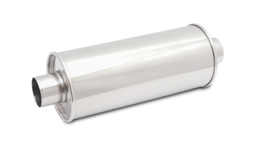 Vibrant StreetPower Round Muffler 2.5in Inlet Outlet 14in Body Length