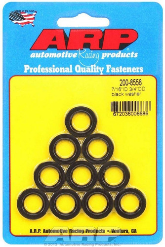 ARP Black Flat Washers 7/16 Inch ID x 3/4 Inch OD Chromoly Steel - Set of 10
