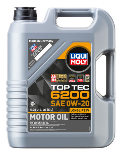 Liqui Moly 20238 Top Tec 6200 0W-20 Motor Oil 5L for Audi VW 508 00 509 00