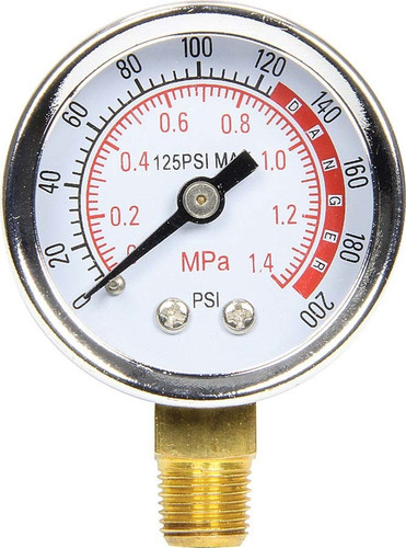 Allstar Performance Mechanical Air Pressure Gauge 0-200 PSI 1-5/8 in Analog