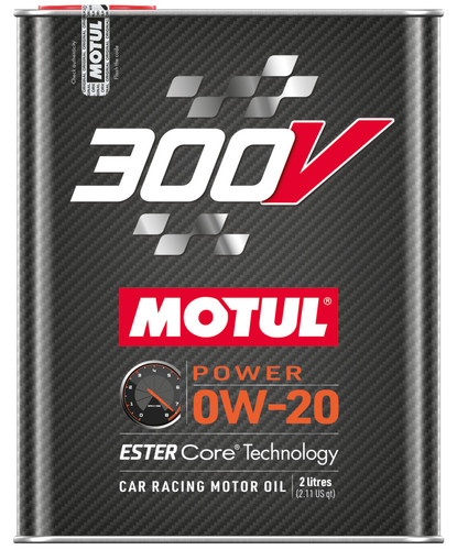 Motul 300V Power 0W-20 Synthetic Racing Motor Oil 2L Bottle SAE J 300 Standards