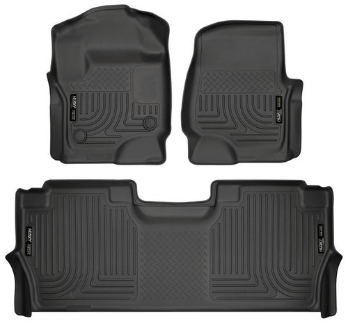 Husky Liners WeatherBeater Floor Liners Front 2nd Row For Ford Super Duty Crew