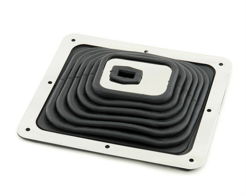 Mr Gasket Large Shifter Boot Universal Square Rubber Chrome Ring Floor Mount