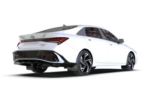 Rally Armor UR Mud Flaps Black w/Metallic Black Logo for 2024-25 Hyundai Elantra