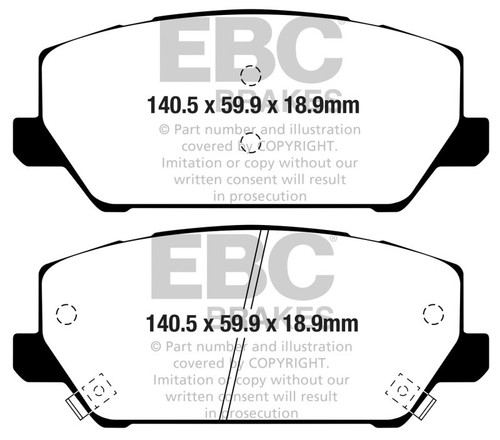 EBC Yellowstuff Front Brake Pads for Hyundai Veloster N 2019-2021 Street Track