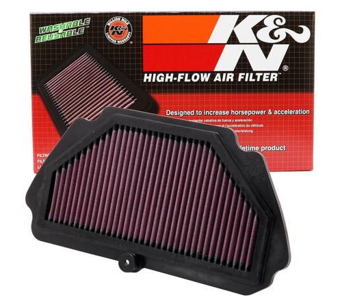 K&N High-Flow Replacement Air Filter for 2009-2015 Kawasaki Ninja ZX-6R/ZX636