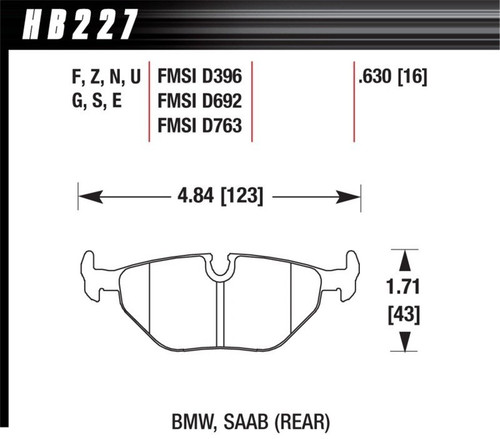 Hawk Performance HPS Street Rear Brake Pads for 1992-2009 BMW/SAAB 318i/318is