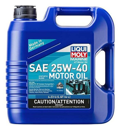 LIQUI MOLY Marine 4T Motor Oil SAE 25W-40 4L for Marine Engines Boat Outboard
