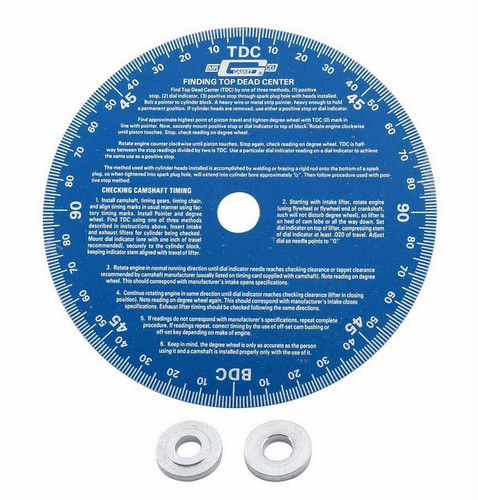 Mr Gasket 7in Degree Wheel Aluminum Blue Anodized Universal 1570