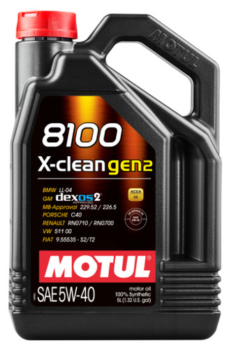 Motul 8100 X-CLEAN Gen 2 5W40 Synthetic Engine Oil 5L for High-Performance