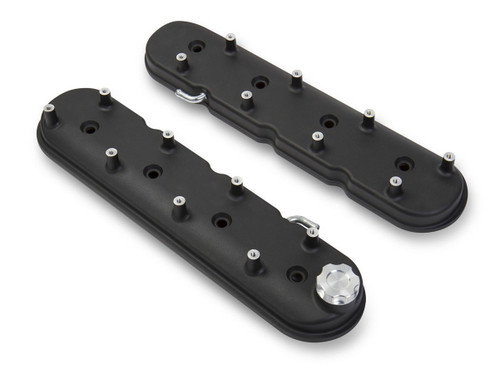 Holley 241-91 Valve Covers Aluminum Black Wrinkle For GM LS-Series Pair