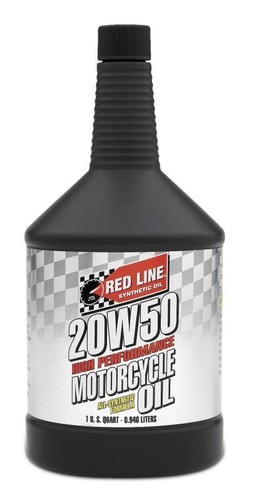 Red Line 20W50 Motorcycle Oil 1 Qt Full Synthetic Powersports Engine Oil