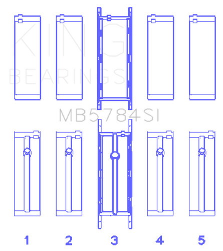 King MB5784SI Main Bearing Set STD for BMW N20B20 2.0L Engine Aluminum