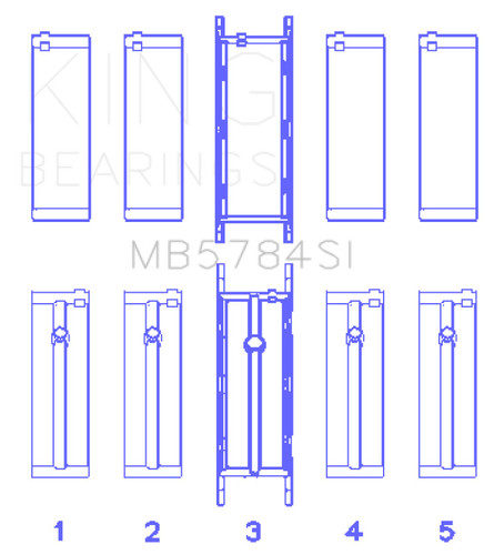King MB5784SI Main Bearing Set STD for BMW N20B20 2.0L Engine Aluminum