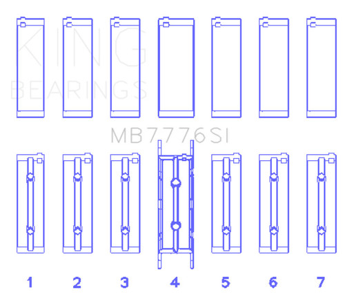 King MB7776SI0.25 Main Bearing Set +0.25 For BMW N55 N53 N52 B30A Bimetal Engine
