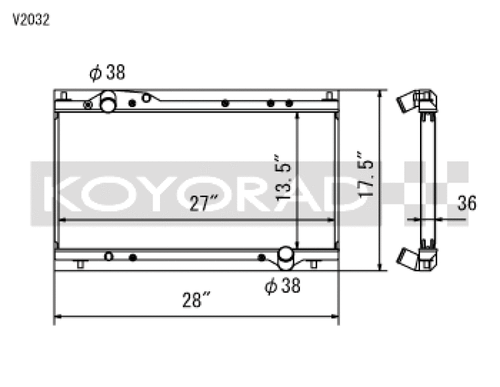 Koyo Radiator Toyota Celica 2.2L I4 1976-1977 Manual Transmission