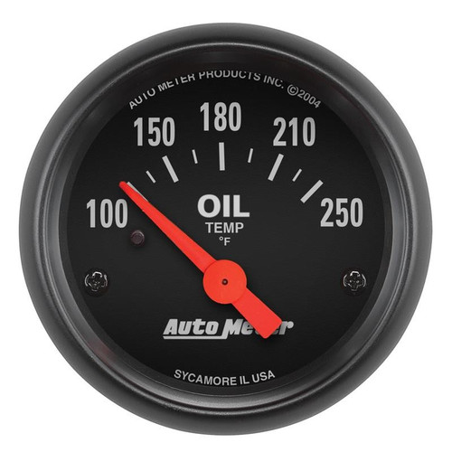 AutoMeter Z Series Oil Temp Gauge 52mm 100-250F Electric 2-1/16in Black