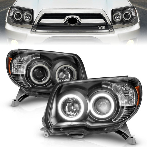 ANZO Projector Headlights w/ Halo Black for 2006-2009 Toyota 4Runner