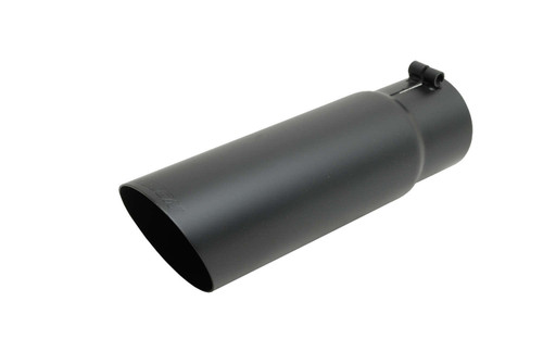 Black Ceramic Single Wal l Angle Exhaust Tip 500379-B