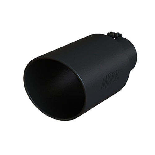 MBRP Black Exhaust Tip 8in OD Rolled Angle Cut 5in Inlet 18in Long T5129BLK