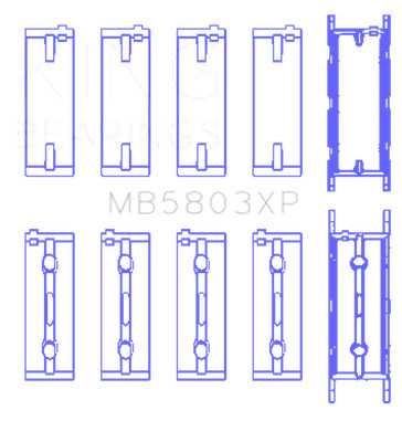 For King BMW S65B40A Crankshaft Main Bearings Set Of 5