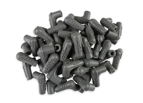 MSD Ignition 8.5mm Spark Plug Wire Boots Gray 90 Degree Silicone Set of 50