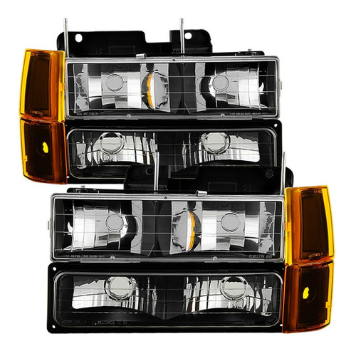 SPYDER xTune Headlights & Corner Lights Set For GMC Yukon 1994-1999 Black Housin